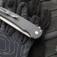 Protech Malibu Flipper- Reverse Tanto- Black Handle- Acid Wash Magnacut Blade 5401-AW