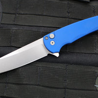 Protech Malibu Flipper- Reverse Tanto- Blue Handle- Stonewash Magnacut Blade 5401-Blue