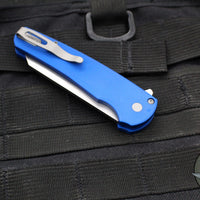 Protech Malibu Flipper- Reverse Tanto- Blue Handle- Stonewash Magnacut Blade 5401-Blue