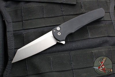 Protech Malibu Flipper- Reverse Tanto- Black Handle- Stonewash Magnacut Blade 5401