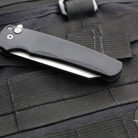 Protech Malibu Flipper- Reverse Tanto- Black Handle- Stonewash Magnacut Blade 5401