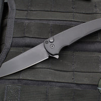 Protech Malibu Flipper- Reverse Tanto- Operator Series- Black Handle- Black DLC Magnacut Blade- Tritium Button Inlay 5403-OPER