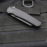 Protech Malibu Flipper- Reverse Tanto- Operator Series- Black Handle- Black DLC Magnacut Blade- Tritium Button Inlay 5403-OPER