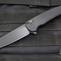 Protech Malibu Flipper- Reverse Tanto- Black Handle- Black DLC Magnacut Blade- 5403