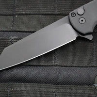 Protech Malibu Flipper- Reverse Tanto- Black Handle- Black DLC Magnacut Blade- 5403