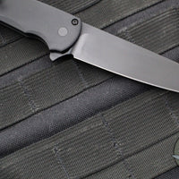 Protech Malibu Flipper- Reverse Tanto- Black Handle- Black DLC Magnacut Blade- 5403