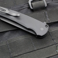 Protech Malibu Flipper- Reverse Tanto- Black Handle- Black DLC Magnacut Blade- 5403