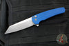 Protech Malibu Flipper- Reverse Tanto- Blue Textured Handle- Stonewash Magnacut Blade 5405-BLUE