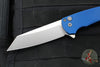 Protech Malibu Flipper- Reverse Tanto- Blue Textured Handle- Stonewash Magnacut Blade 5405-BLUE