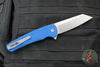 Protech Malibu Flipper- Reverse Tanto- Blue Textured Handle- Stonewash Magnacut Blade 5405-BLUE