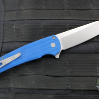 Protech Malibu Flipper- Reverse Tanto- Blue Textured Handle- Stonewash Magnacut Blade 5405-BLUE