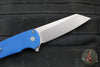 Protech Malibu Flipper- Reverse Tanto- Blue Textured Handle- Stonewash Magnacut Blade 5405-BLUE