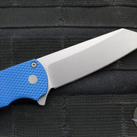Protech Malibu Flipper- Reverse Tanto- Blue Textured Handle- Stonewash Magnacut Blade 5405-BLUE