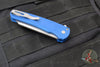 Protech Malibu Flipper- Reverse Tanto- Blue Textured Handle- Stonewash Magnacut Blade 5405-BLUE