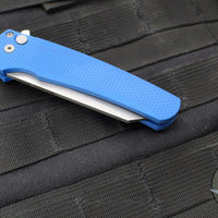 Protech Malibu Flipper- Reverse Tanto- Blue Textured Handle- Stonewash Magnacut Blade 5405-BLUE