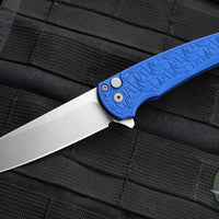 Protech Malibu Flipper- Reverse Tanto- Blue 1999 Nexus Pattern Handle- Stonewash Magnacut Blade 5405-BLUE NEXUS