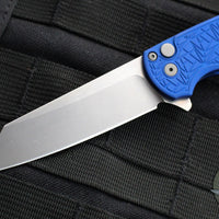 Protech Malibu Flipper- Reverse Tanto- Blue 1999 Nexus Pattern Handle- Stonewash Magnacut Blade 5405-BLUE NEXUS