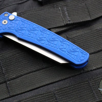 Protech Malibu Flipper- Reverse Tanto- Blue 1999 Nexus Pattern Handle- Stonewash Magnacut Blade 5405-BLUE NEXUS