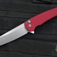 Protech Malibu Flipper- Reverse Tanto- Textured Red Handle- Stonewash Magnacut Blade 5405-RED