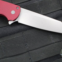 Protech Malibu Flipper- Reverse Tanto- Textured Red Handle- Stonewash Magnacut Blade 5405-RED