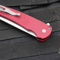 Protech Malibu Flipper- Reverse Tanto- Textured Red Handle- Stonewash Magnacut Blade 5405-RED