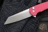 Protech Malibu Flipper- Reverse Tanto- Textured Red Handle- Stonewash Magnacut Blade- Gold Lip Pearl Button 5405 LTD-RED