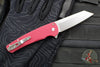 Protech Malibu Flipper- Reverse Tanto- Textured Red Handle- Stonewash Magnacut Blade- Gold Lip Pearl Button 5405 LTD-RED