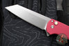 Protech Malibu Flipper- Reverse Tanto- Textured Red Handle- Stonewash Magnacut Blade- Gold Lip Pearl Button 5405 LTD-RED