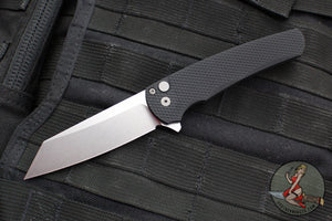 Protech Malibu Flipper- Reverse Tanto- Black Textured Handle- Stonewash Magnacut Blade 5405