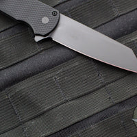 Protech Malibu Flipper- Reverse Tanto- Black Textured Handle- Black DLC Magnacut Blade 5406