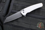 Protech Malibu Flipper- Reverse Tanto- Grey Battleworn Dragon Scale Handle- Black DLC Magnacut Blade 5436-BW GREY