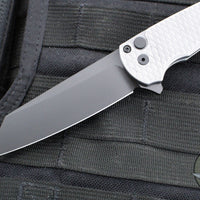 Protech Malibu Flipper- Reverse Tanto- Grey Battleworn Dragon Scale Handle- Black DLC Magnacut Blade 5436-BW GREY