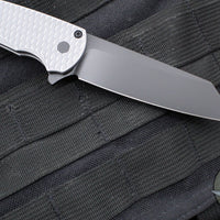 Protech Malibu Flipper- Reverse Tanto- Grey Battleworn Dragon Scale Handle- Black DLC Magnacut Blade 5436-BW GREY