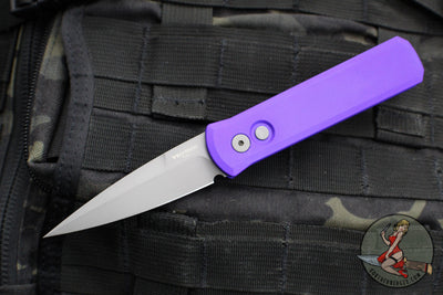 Protech Godson Out The Side Auto (OTS)- Purple Handle- Bead Blast Blade 720-Purple