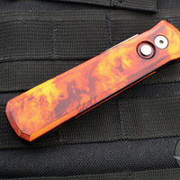 Protech Godson Out The Side Auto (OTS)- Special "Del Fuego" Finished Handle- Satin Blade 721-DF1