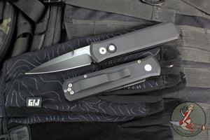 Protech Godson Out The Side Auto (OTS)- Black Handle- Black DLC Washed Blade 721-DLCW