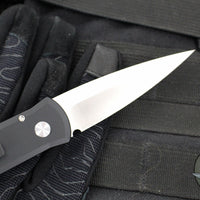 Protech Godson Out The Side Auto (OTS)- Black Handle- Satin Blade- Pearl Button 721-MOP