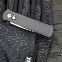 Protech Godson Out The Side Auto (OTS)- Black Handle- Satin Blade- Pearl Button 721-MOP