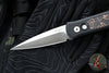 Protech- Godson Out The Side Auto (OTS)- Black Aluminum Handle- Livewire Copper Carbon Fiber Inlay- Satin Blade- Black Lip Pearl Button 7210 Livewire