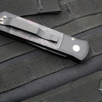 Protech Godson Out The Side Auto (OTS)- Black Handle With Fat Carbon Dark Matter Purple Inlays- Black Blade 7FC32