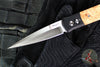 Protech Godfather Out The Side (OTS) Knife- Black Handle- Maple Wood Inlay- Satin Blade 906-Satin