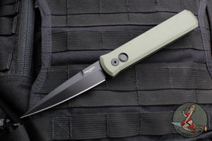 Protech Godfather Out The Side (OTS) Knife- Green Handle- Black Blade 921-GREEN