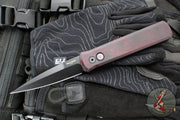 Protech Godfather Out The Side (OTS) Knife- Southern Edges Exclusive-Red Haze Custom Finish- Black DLC Blade- BLP Inlaid Button 921-RED HAZE