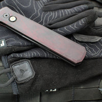 Protech Godfather Out The Side (OTS) Knife- Southern Edges Exclusive-Red Haze Custom Finish- Black DLC Blade- BLP Inlaid Button 921-RED HAZE