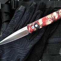 Protech Godfather Out The Side (OTS) Knife- Crimson Tiger Camo Anodized Handle- Satin Blade 921-SATIN CTC