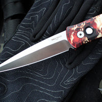 Protech Godfather Out The Side (OTS) Knife- Crimson Tiger Camo Anodized Handle- Satin Blade 921-SATIN CTC