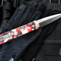 Protech Godfather Out The Side (OTS) Knife- Crimson Tiger Camo Anodized Handle- Satin Blade 921-SATIN CTC