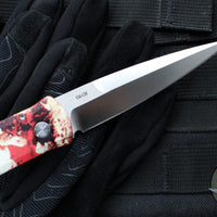 Protech Godfather Out The Side (OTS) Knife- Crimson Tiger Camo Anodized Handle- Satin Blade 921-SATIN CTC