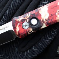 Protech Godfather Out The Side (OTS) Knife- Crimson Tiger Camo Anodized Handle- Satin Blade 921-SATIN CTC