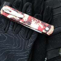 Protech Godfather Out The Side (OTS) Knife- Crimson Tiger Camo Anodized Handle- Satin Blade 921-SATIN CTC